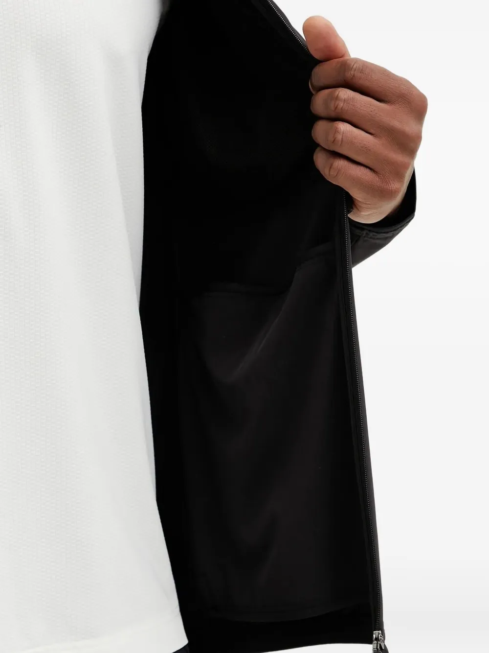 Ea7 Emporio Armani hooded reflective-detail jacket Zwart