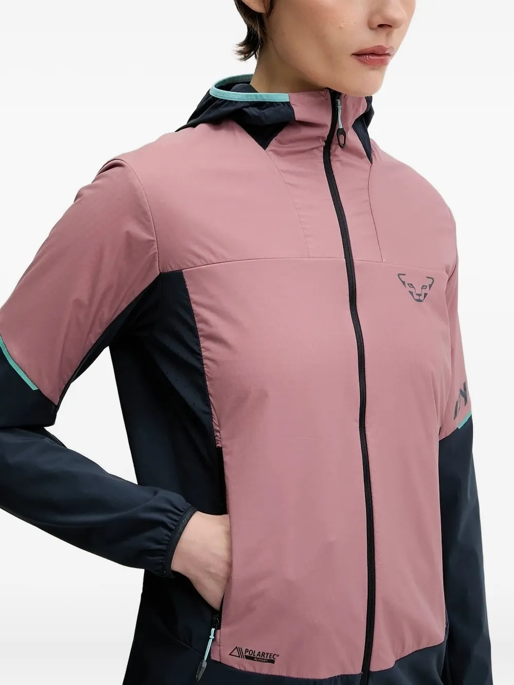 Dynafit Hooded Panelled Jacket In Pink