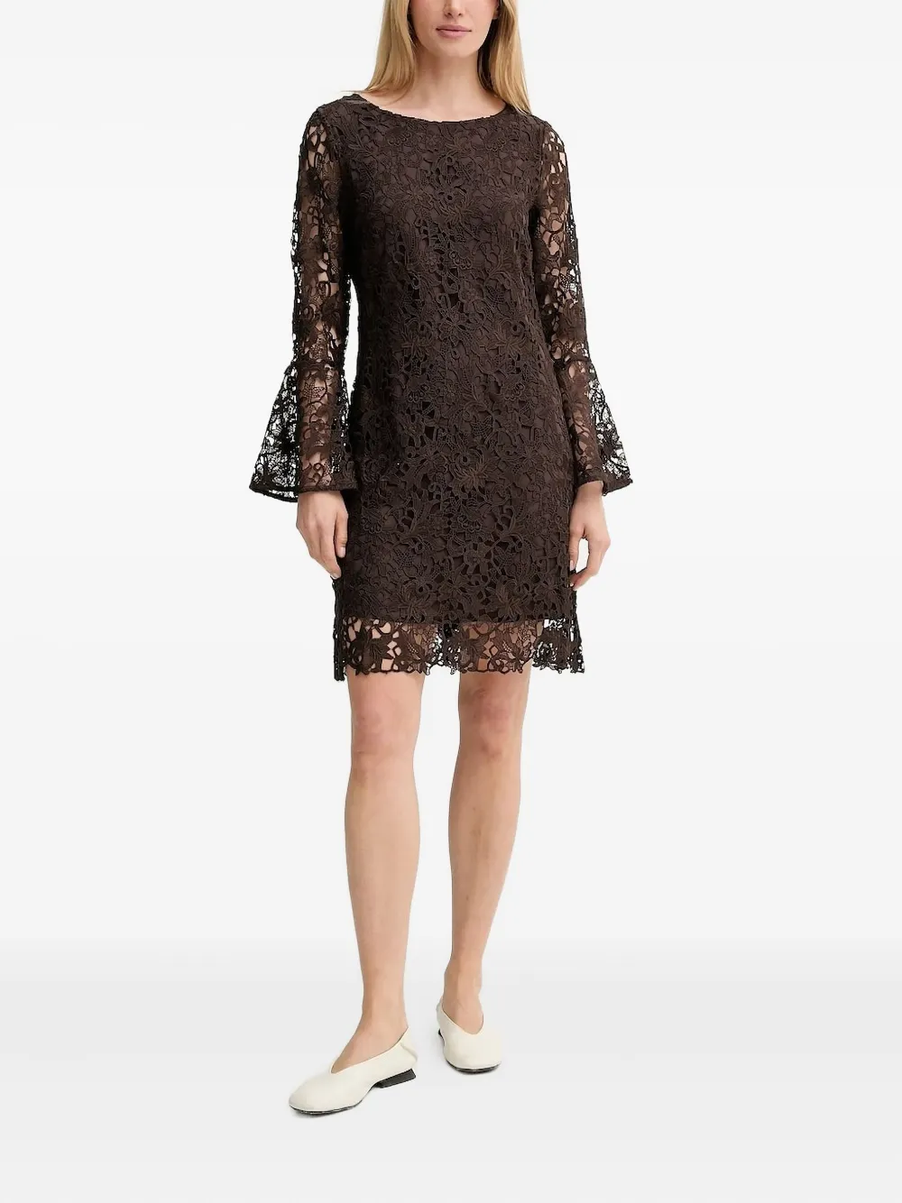 Bruuns Bazaar SagoBBXia floral-lace bell-sleeve mini dress | Brown | Image 1