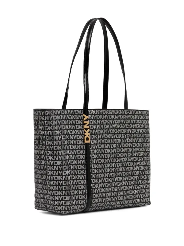 DKNY Tote Con Placa Del Logo | Negro | FARFETCH CL
