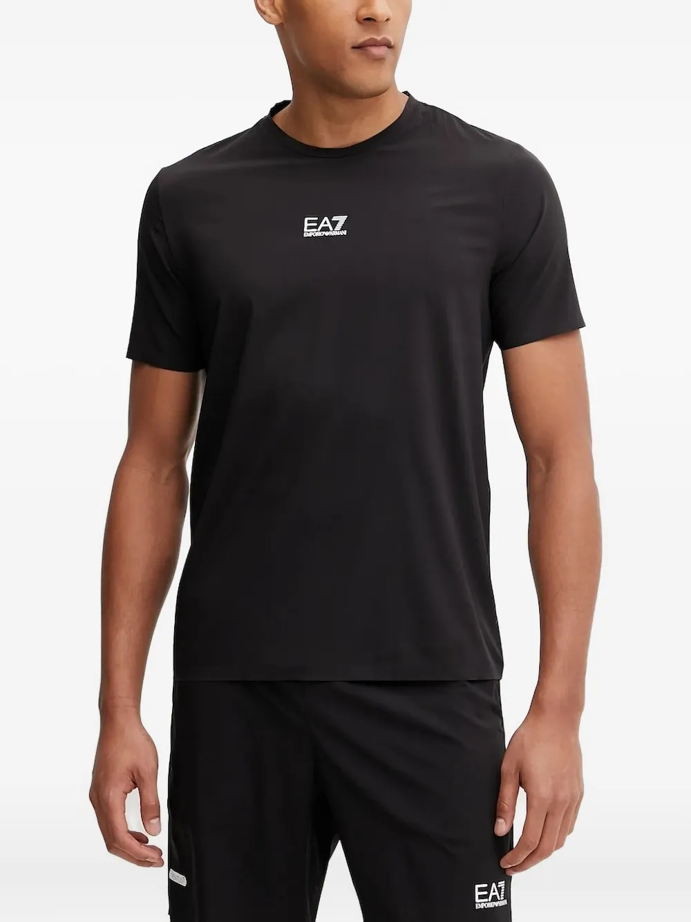 Ea7 Emporio Armani EA7 logo-plaque T-shirt Zwart