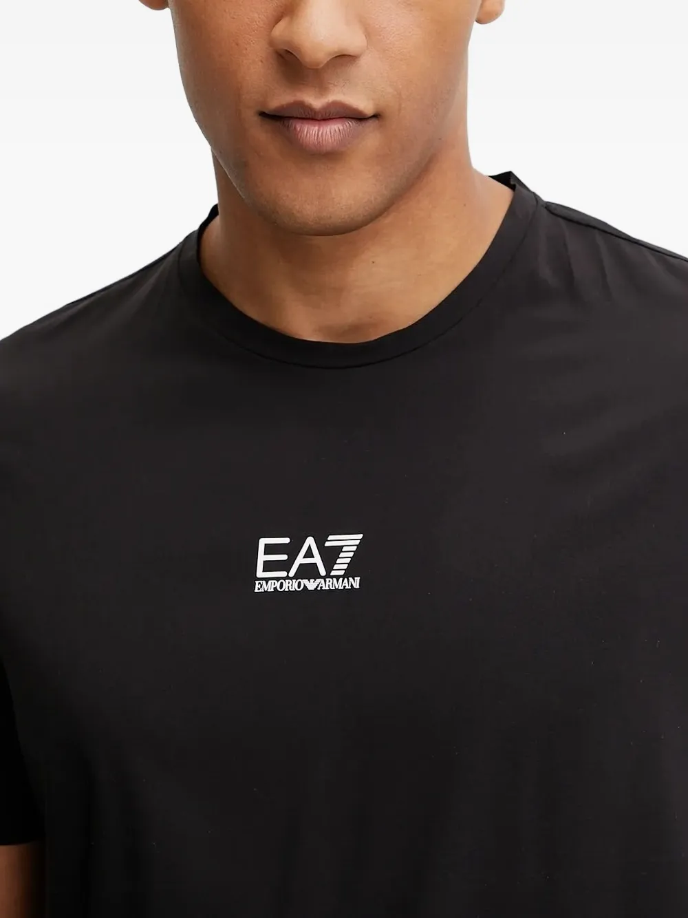 Ea7 Emporio Armani EA7 logo-plaque T-shirt Zwart