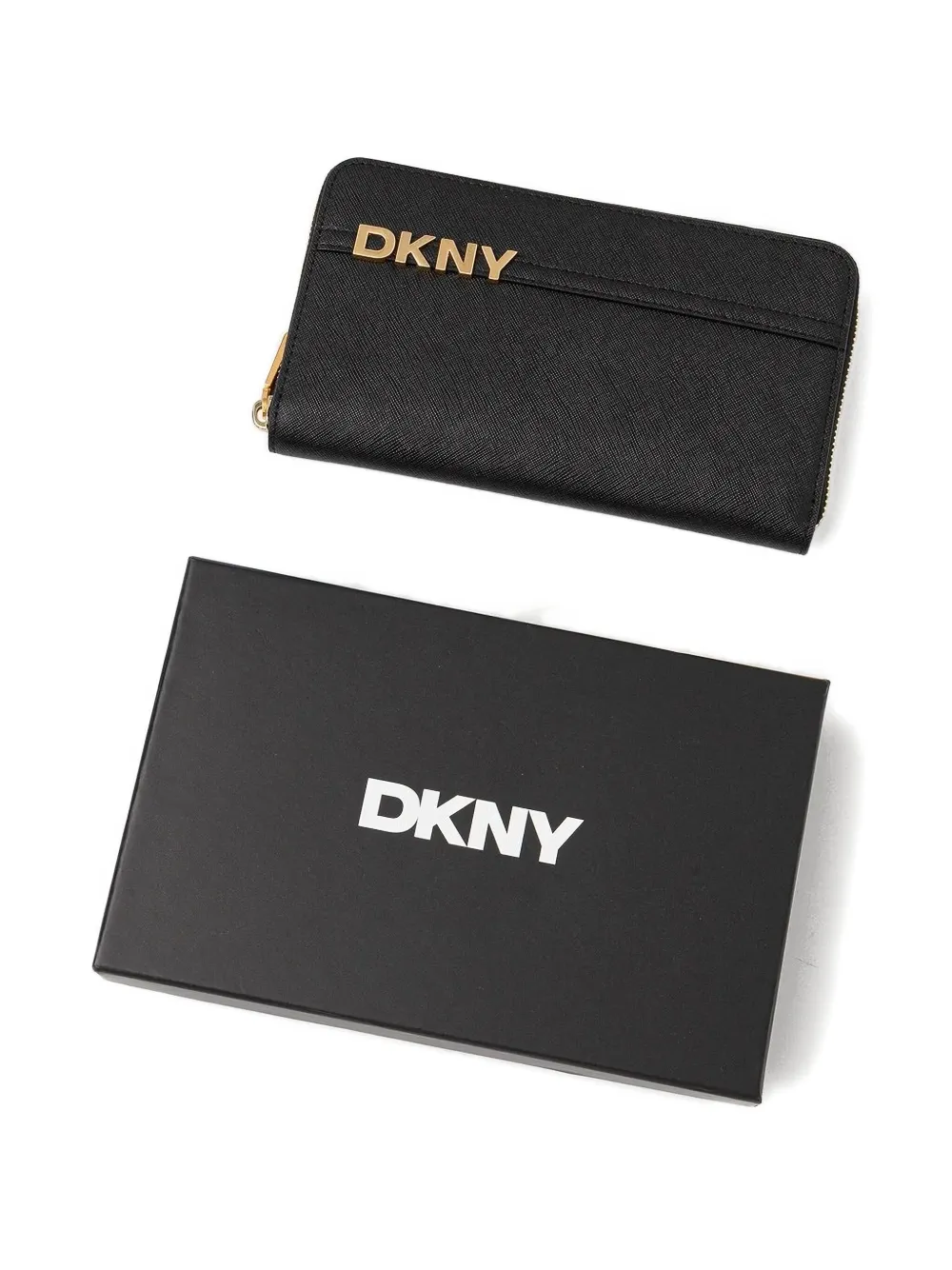 DKNY Portemonnee met logoplakkaat Zwart