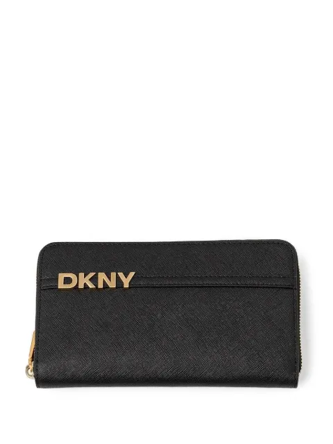 DKNY logo-plaque zip-around wallet