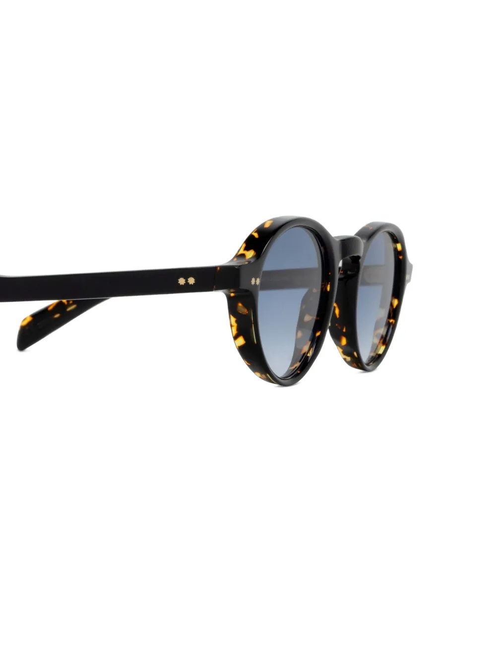 Cutler & Gross Zonnebril met rond montuur en schildpadschild-design Zwart