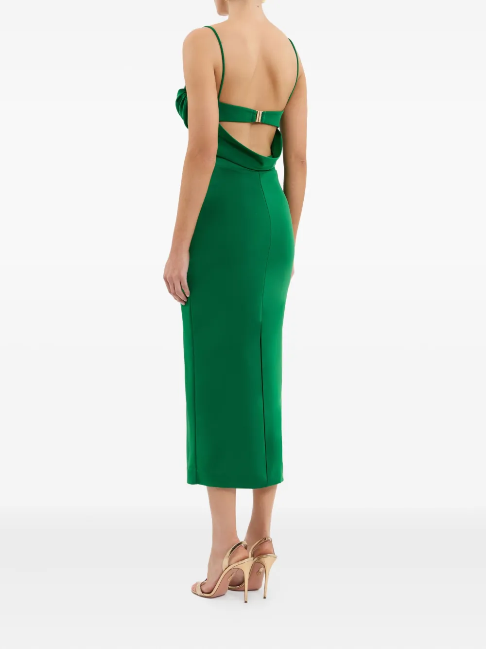 Rebecca Vallance Erin midi-jurk met gedrapeerd detail Groen