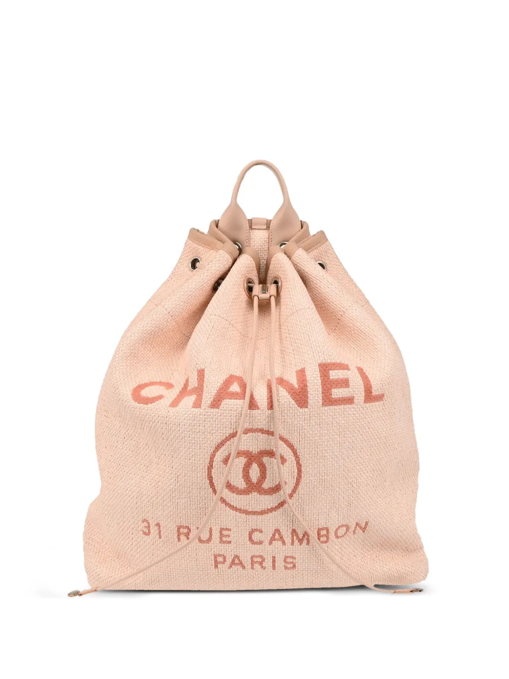 Pre-owned Chanel 2016 Deauville Backpack In Pink