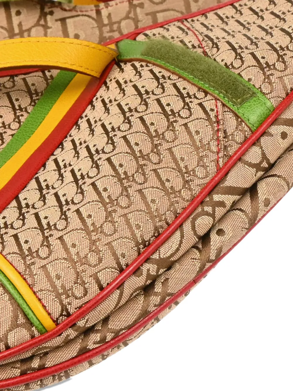 Pre-owned Dior 2004 Rasta Trotter Saddle Shoulder Bag In Neutral