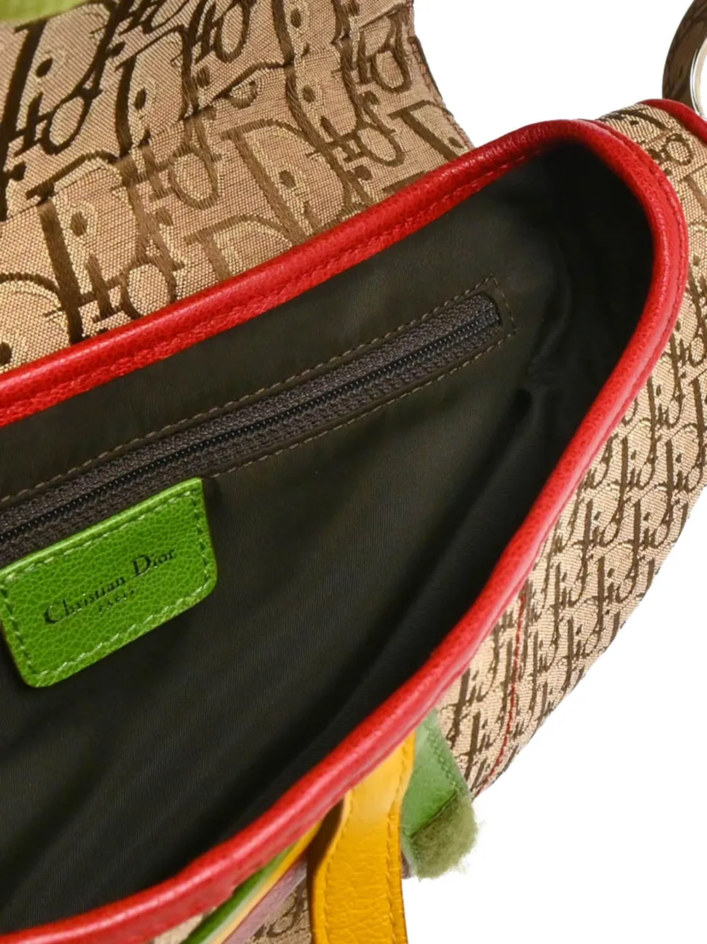 Pre-owned Dior 2004 Rasta Trotter Saddle Shoulder Bag In Neutral
