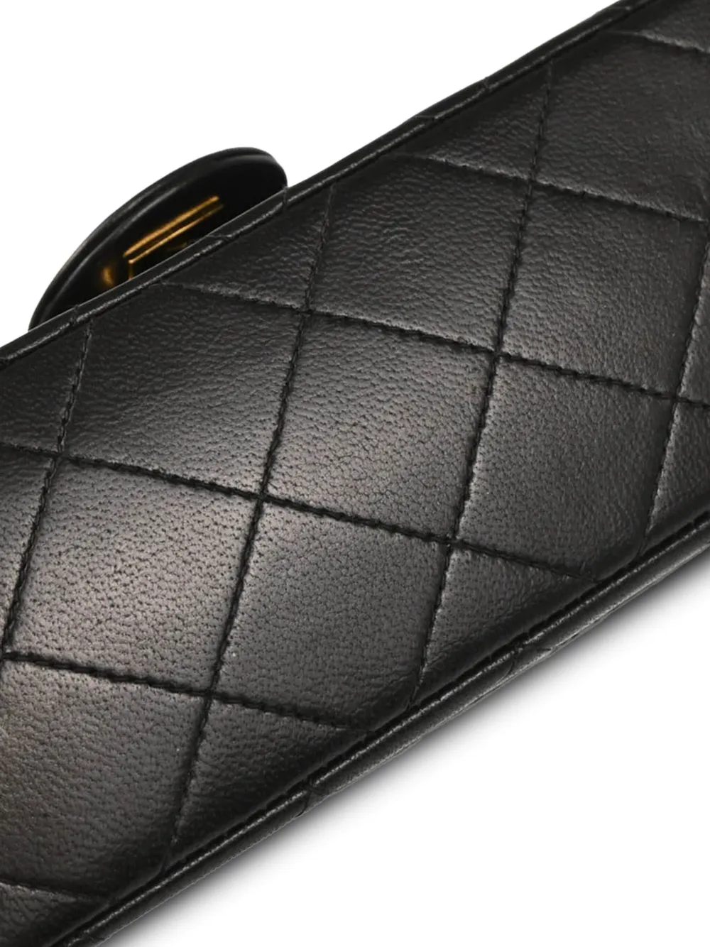 Pre-owned Chanel 1992 Mini Classic Square Flap Shoulder Bag In Black