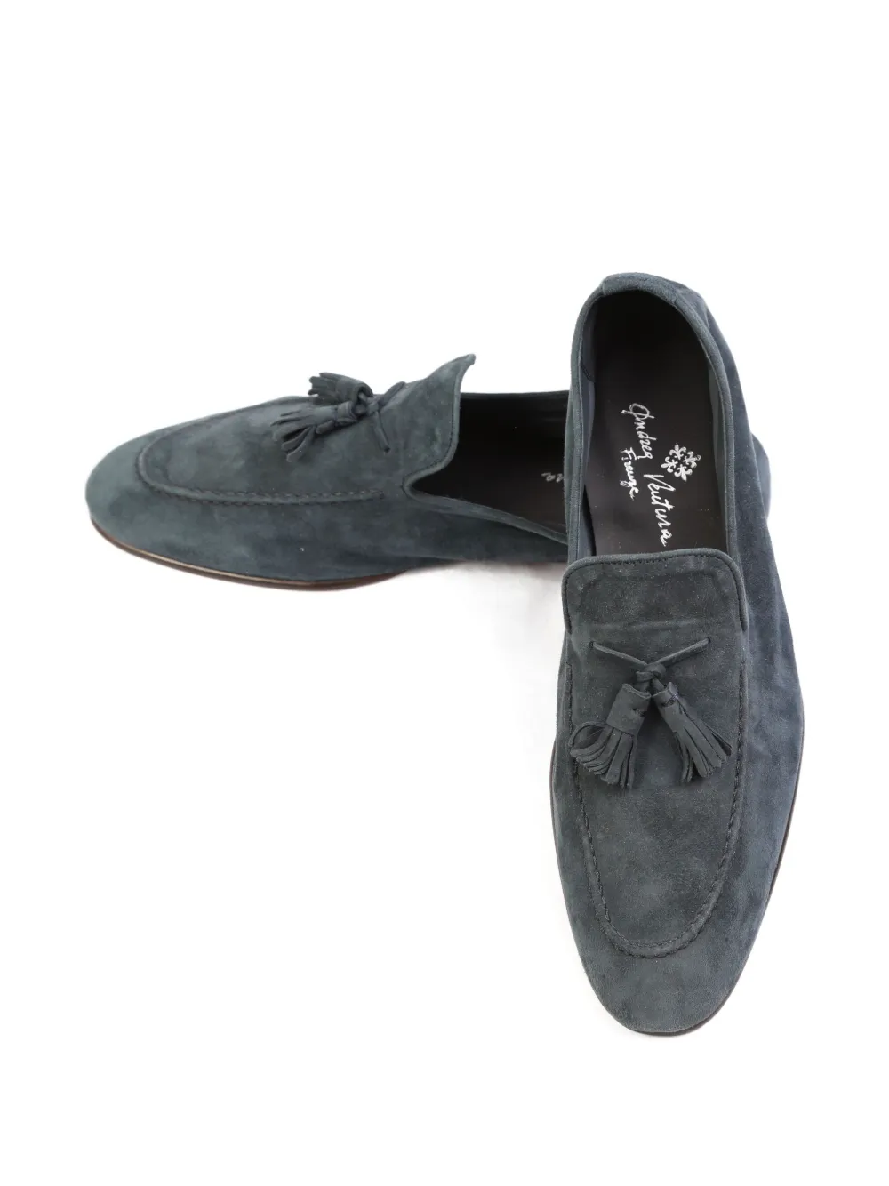 Andrea Ventura tassel suede loafers Grey