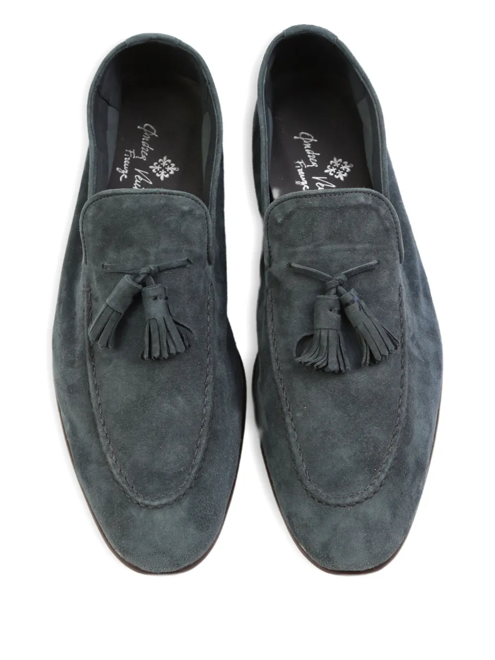 Andrea Ventura tassel suede loafers Grey