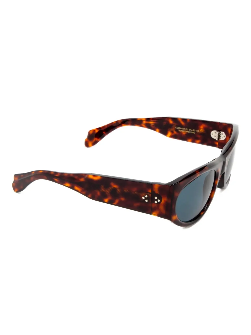 Cutler & Gross Zonnebril met schildpadschild design en ovalen montuur - Bruin