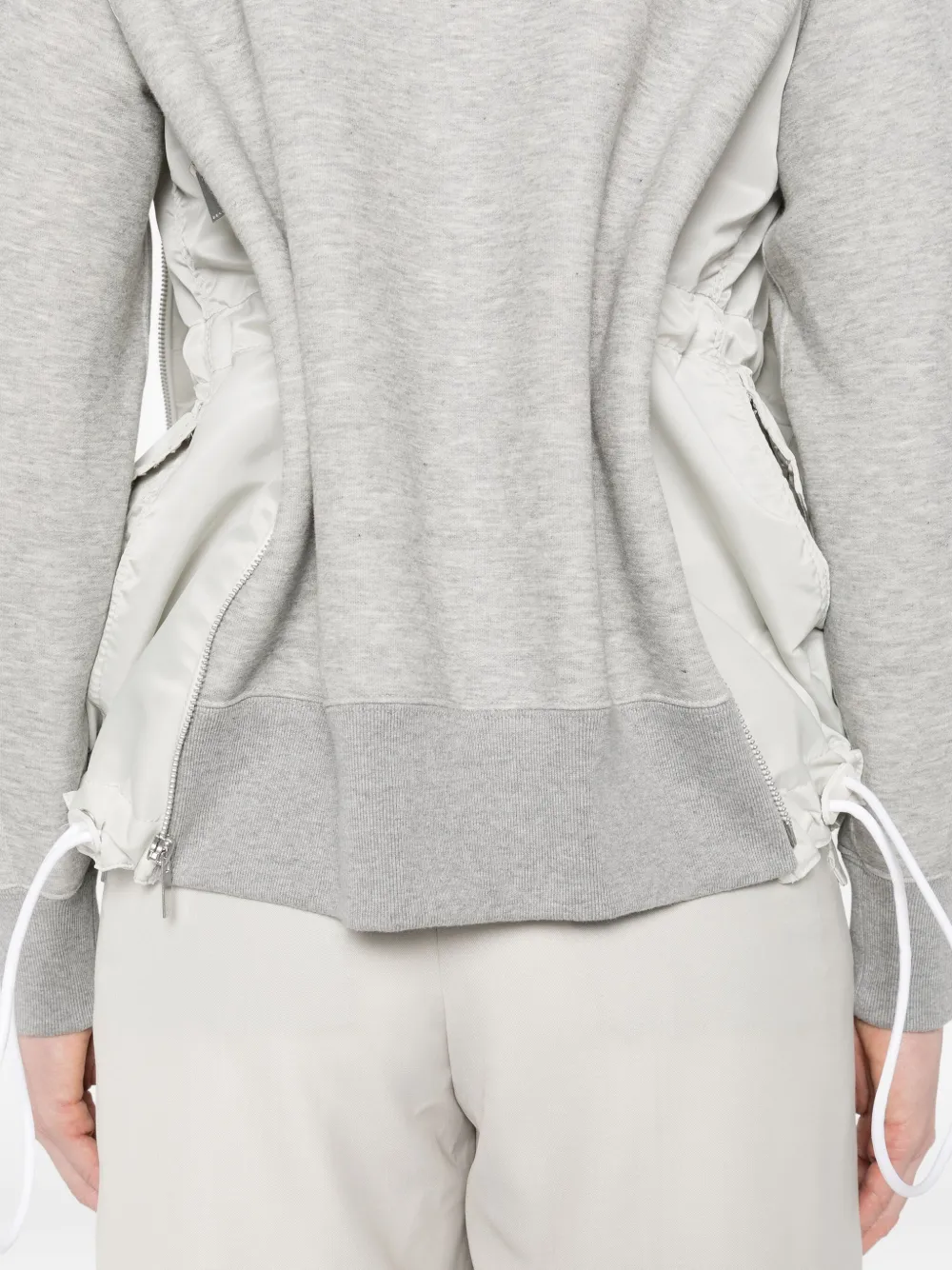 sacai Sponge Sweat hoodie met vlakken en rits Grijs