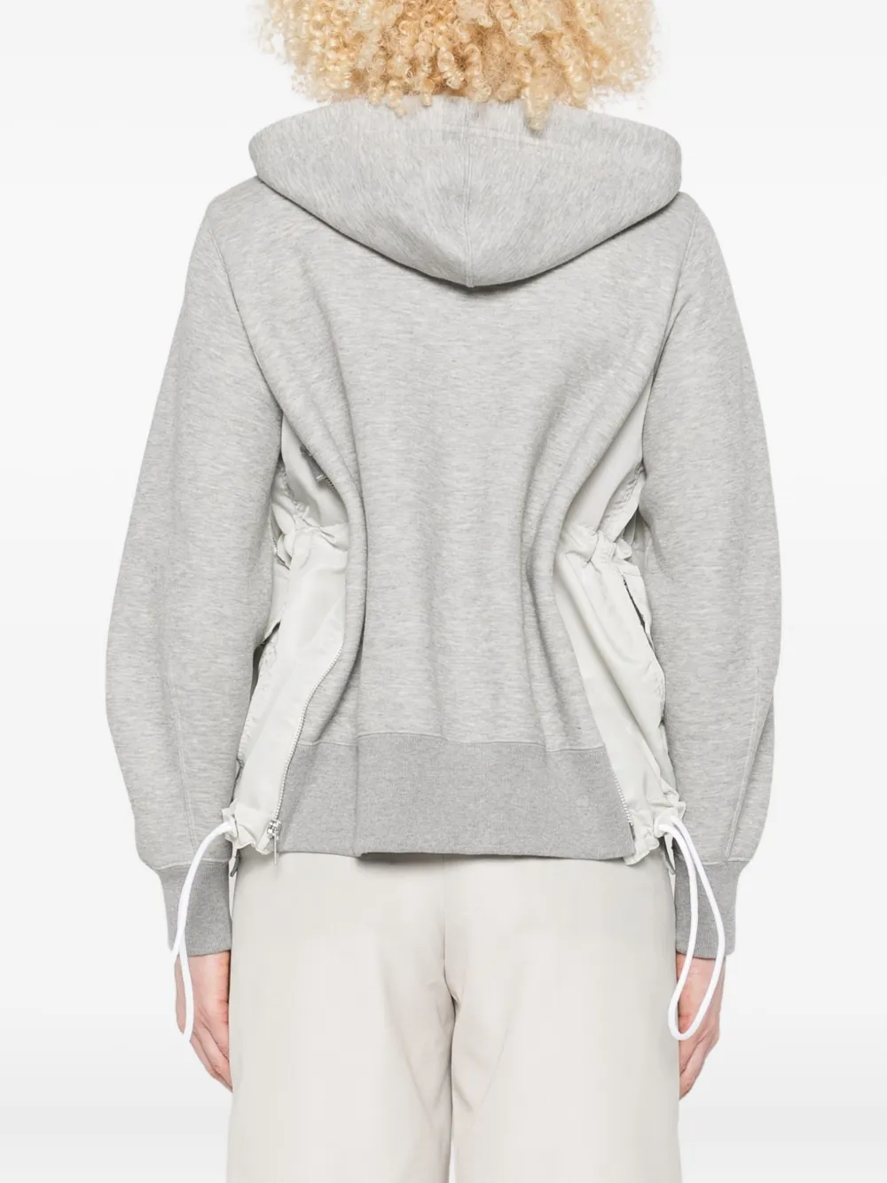 sacai Sponge Sweat hoodie met vlakken en rits Grijs