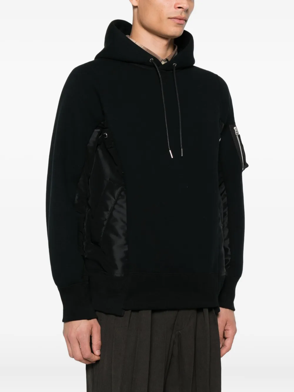 sacai Hoodie met vlakken en rits Blauw