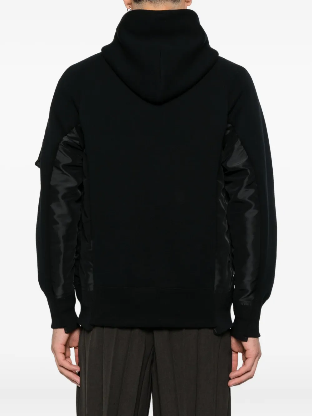 sacai Hoodie met vlakken en rits Blauw