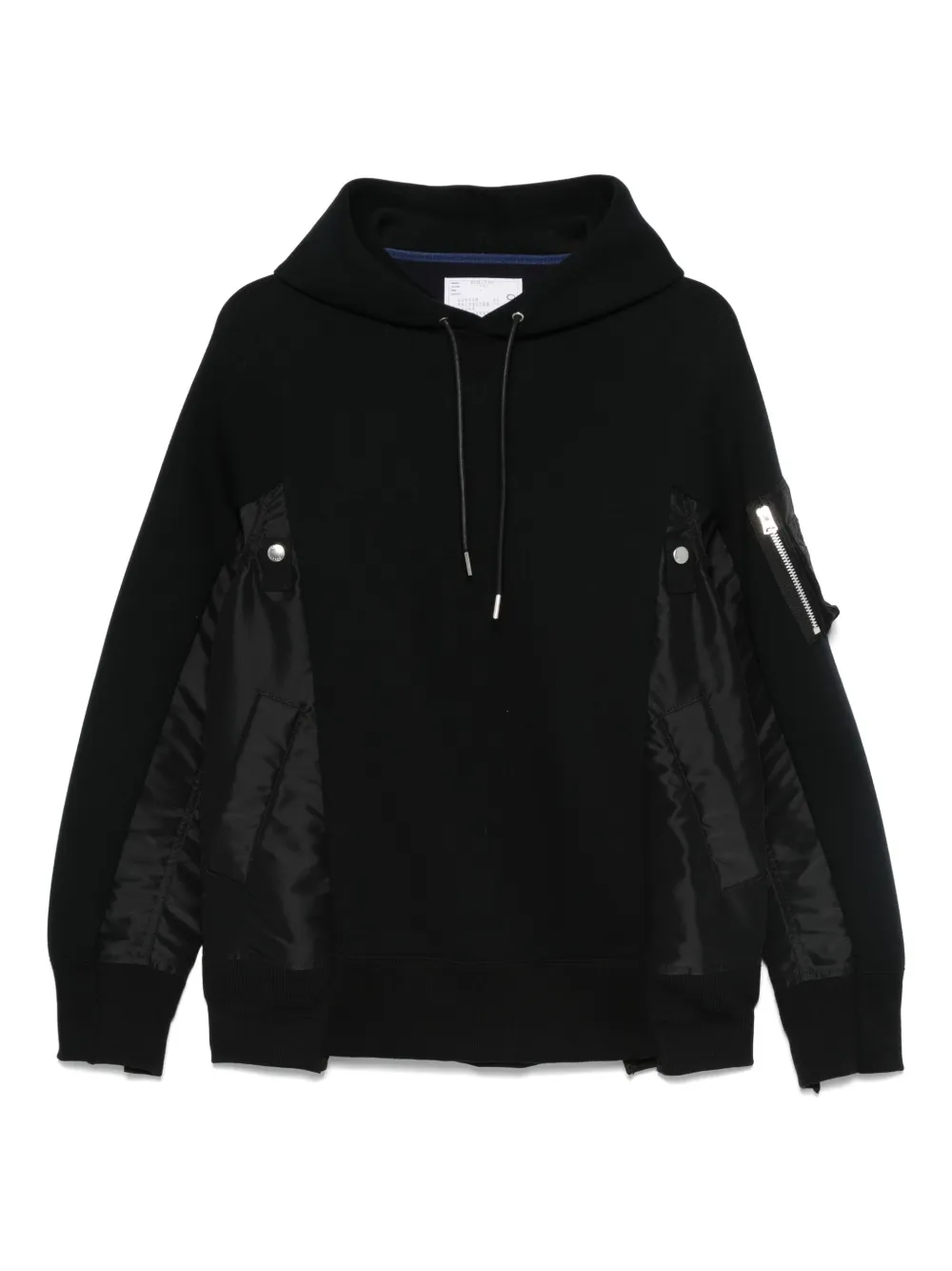 sacai panelled zip-detail hoodie | Blue | Image 1