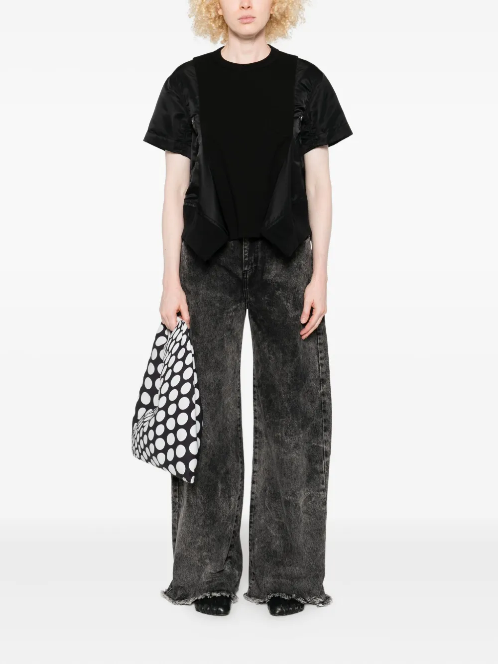 sacai bomber-detail cotton T-shirt | T-Shirts & Jersey Shirts | Image 2