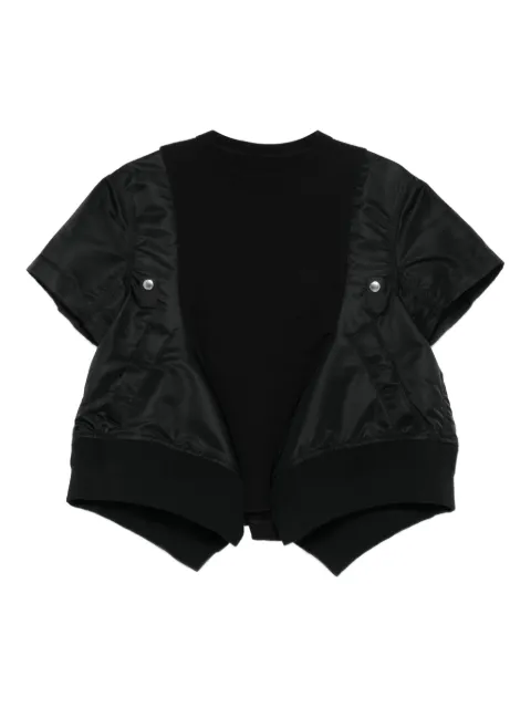 sacai bomber-detail cotton T-shirt