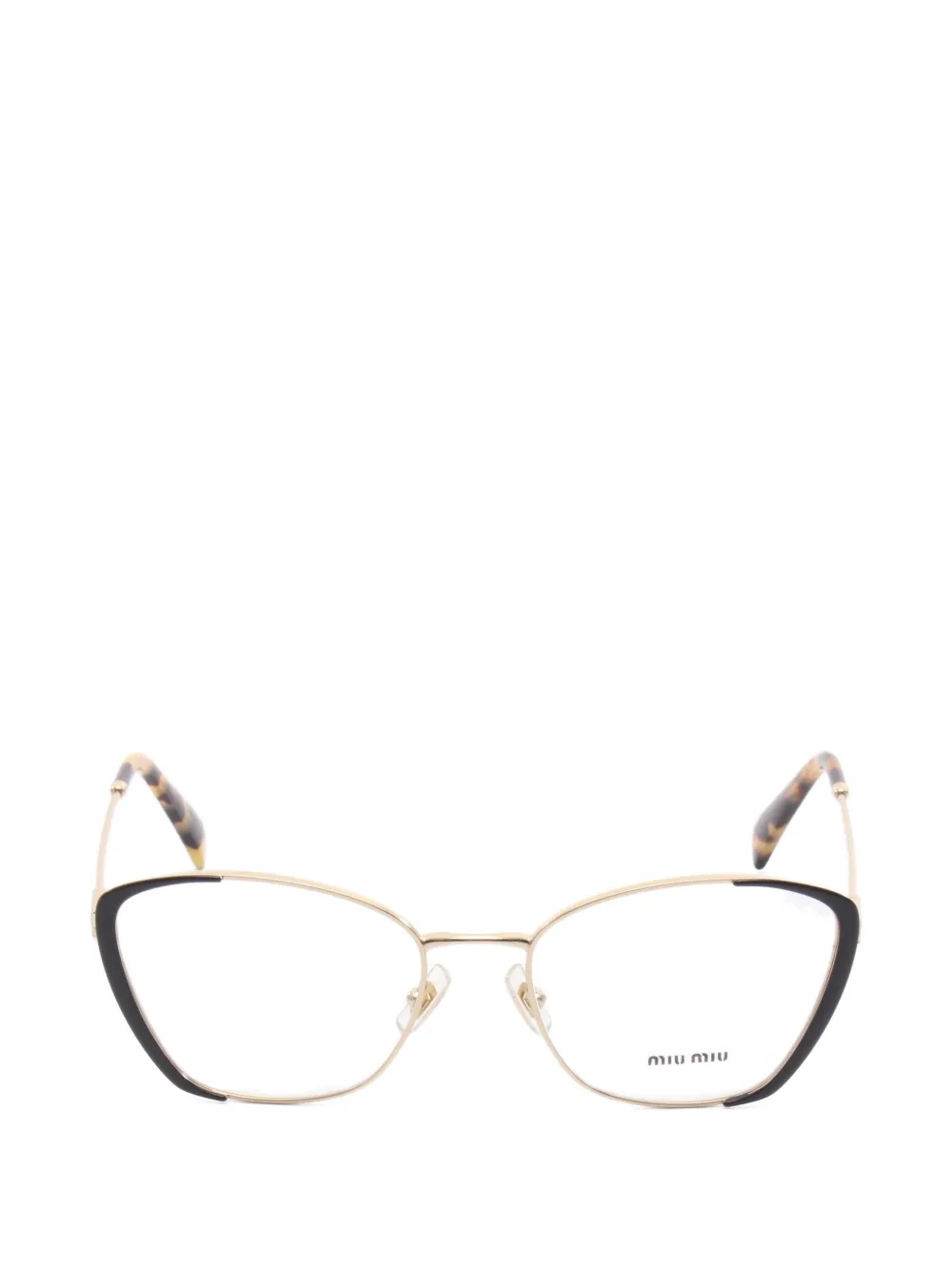 Miu Miu Pre-Owned 2010s cat-eye glasses | Gold | Image 1