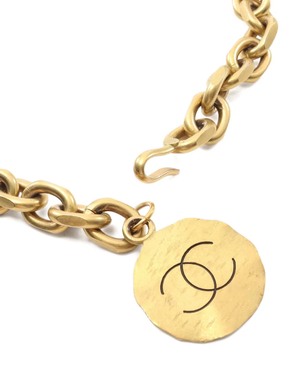 Pre-owned Chanel 1986-1988 Coco Mark Chain Belt In Gold