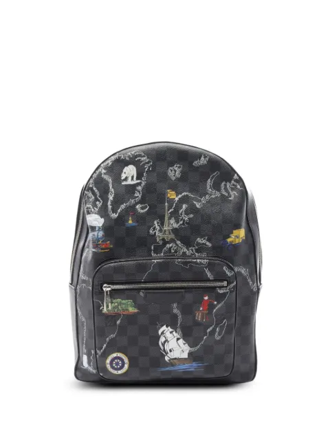 Louis Vuitton Pre-Owned 2019 Josh Graphite Map Damier-leather backpack