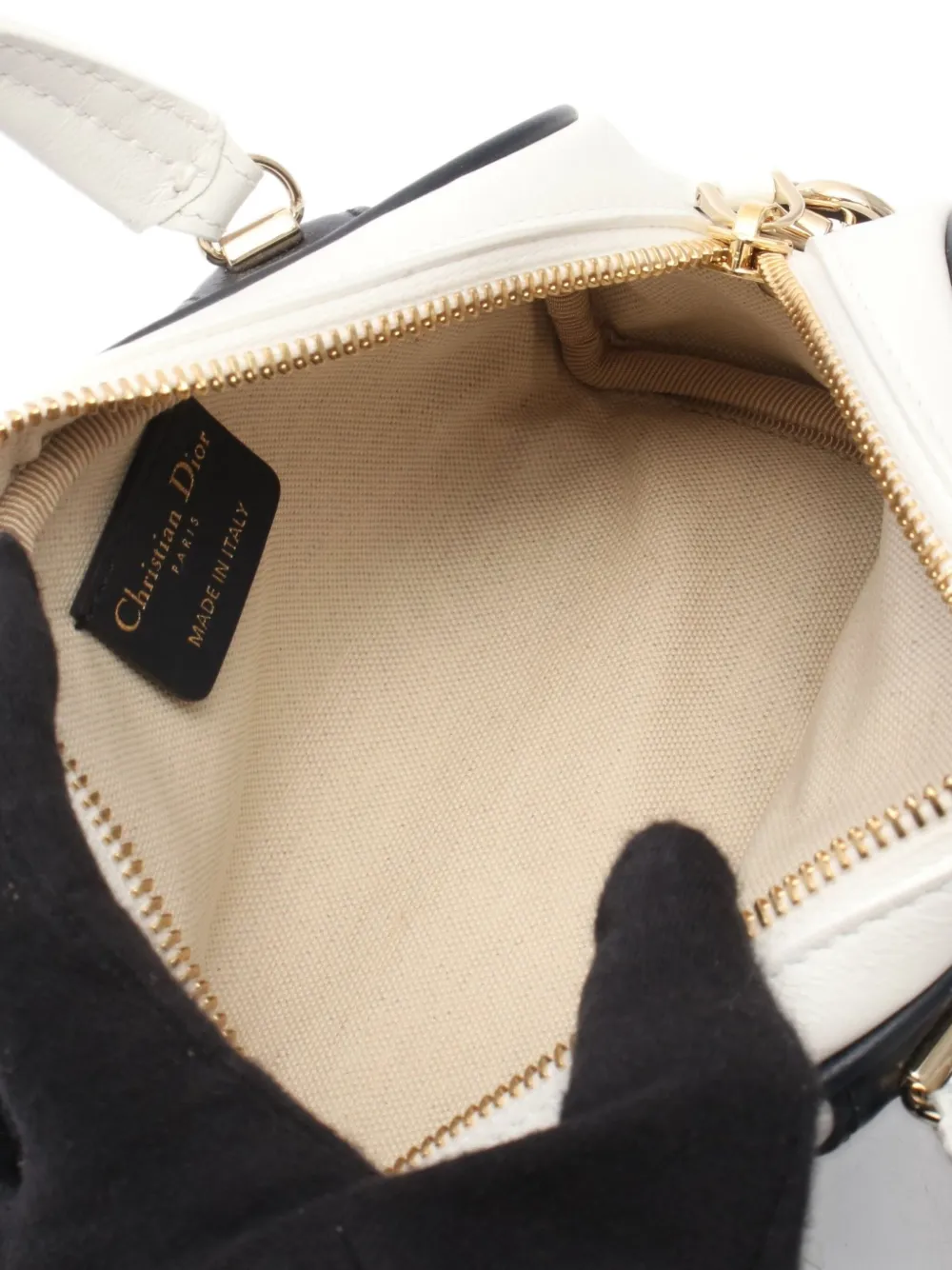 Pre-owned Dior 2010s Mini Vibe Bowling Bag In White