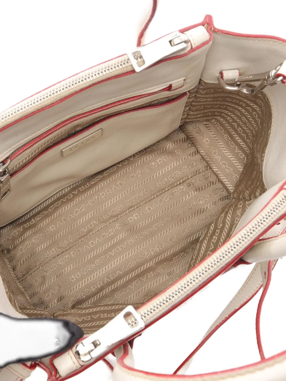 Pre-owned Prada 2000 Glace Calf Handbag In Neutral