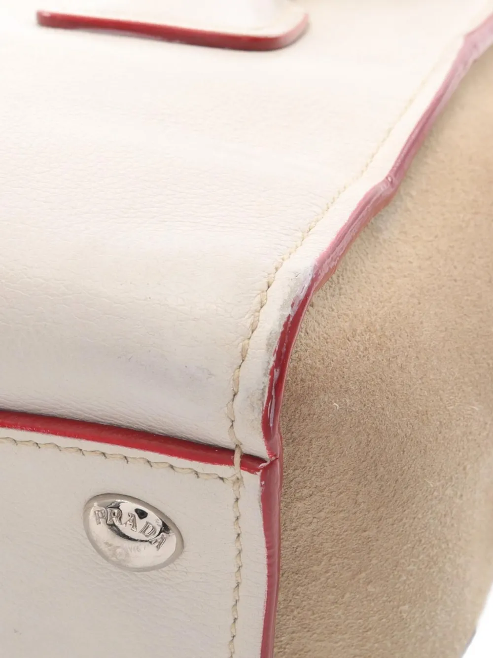 Pre-owned Prada 2000 Glace Calf Handbag In Neutral