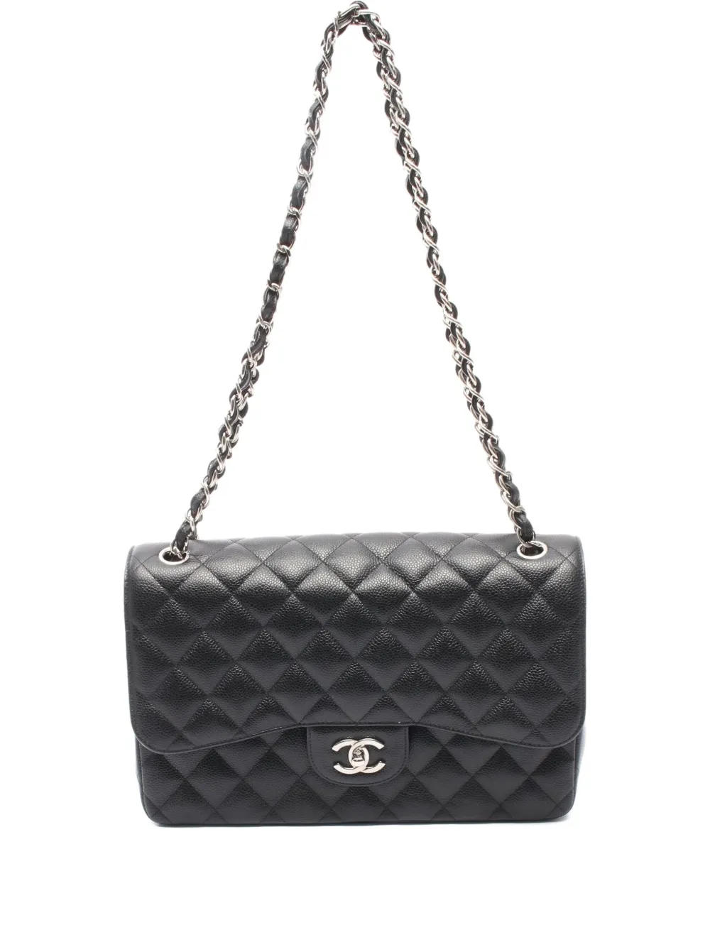 CHANEL Pre-Owned 2019 クラシック フラップ チェーン ショルダーバッグ L - ブラック CHANEL Pre-Owned 2019 クラシック フラップ チェーン ショルダーバッグ L - ブラック