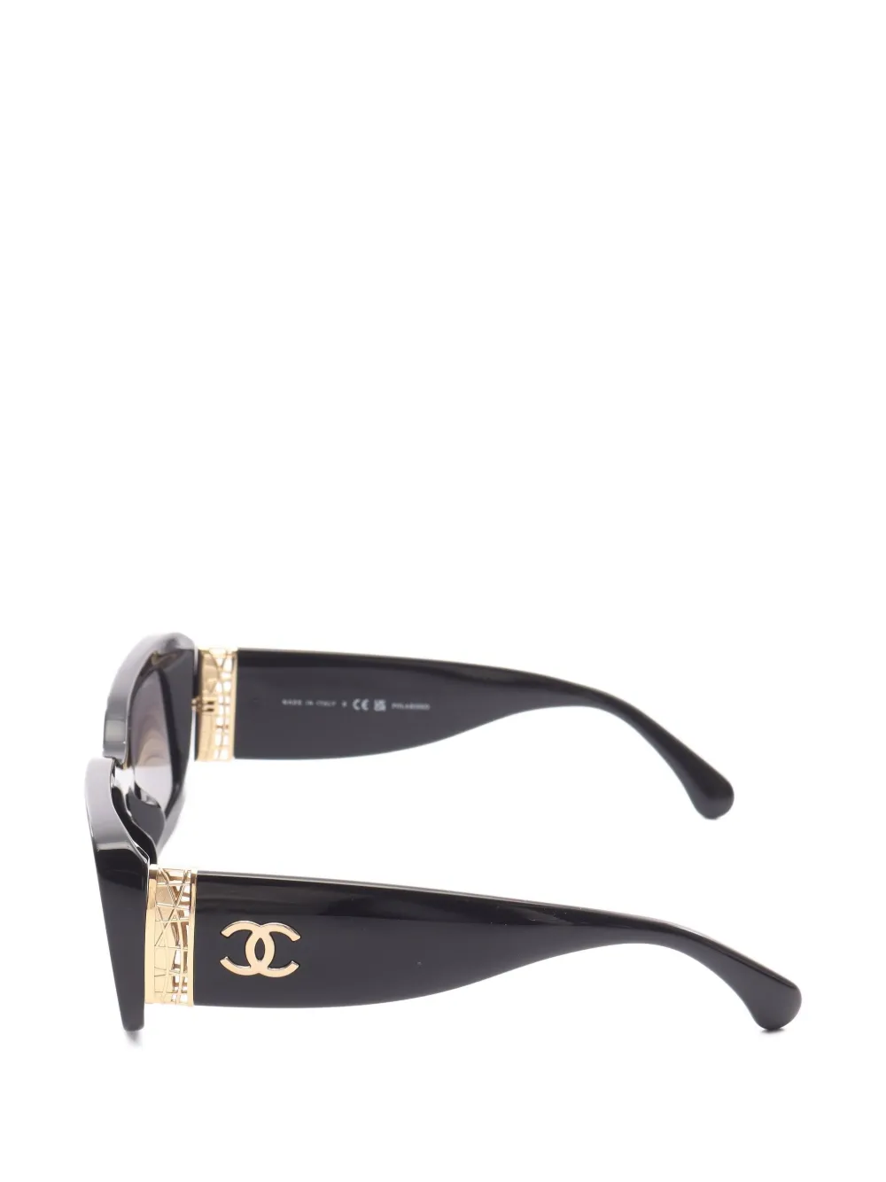 Pre-owned Chanel 1986-1988 Coco Mark Sunglasses In Black