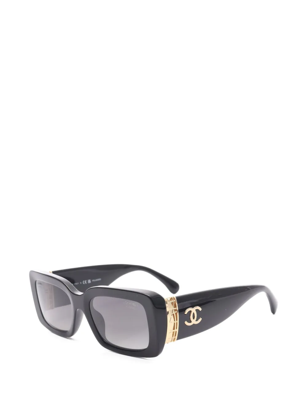 Pre-owned Chanel 1986-1988 Coco Mark Sunglasses In Black