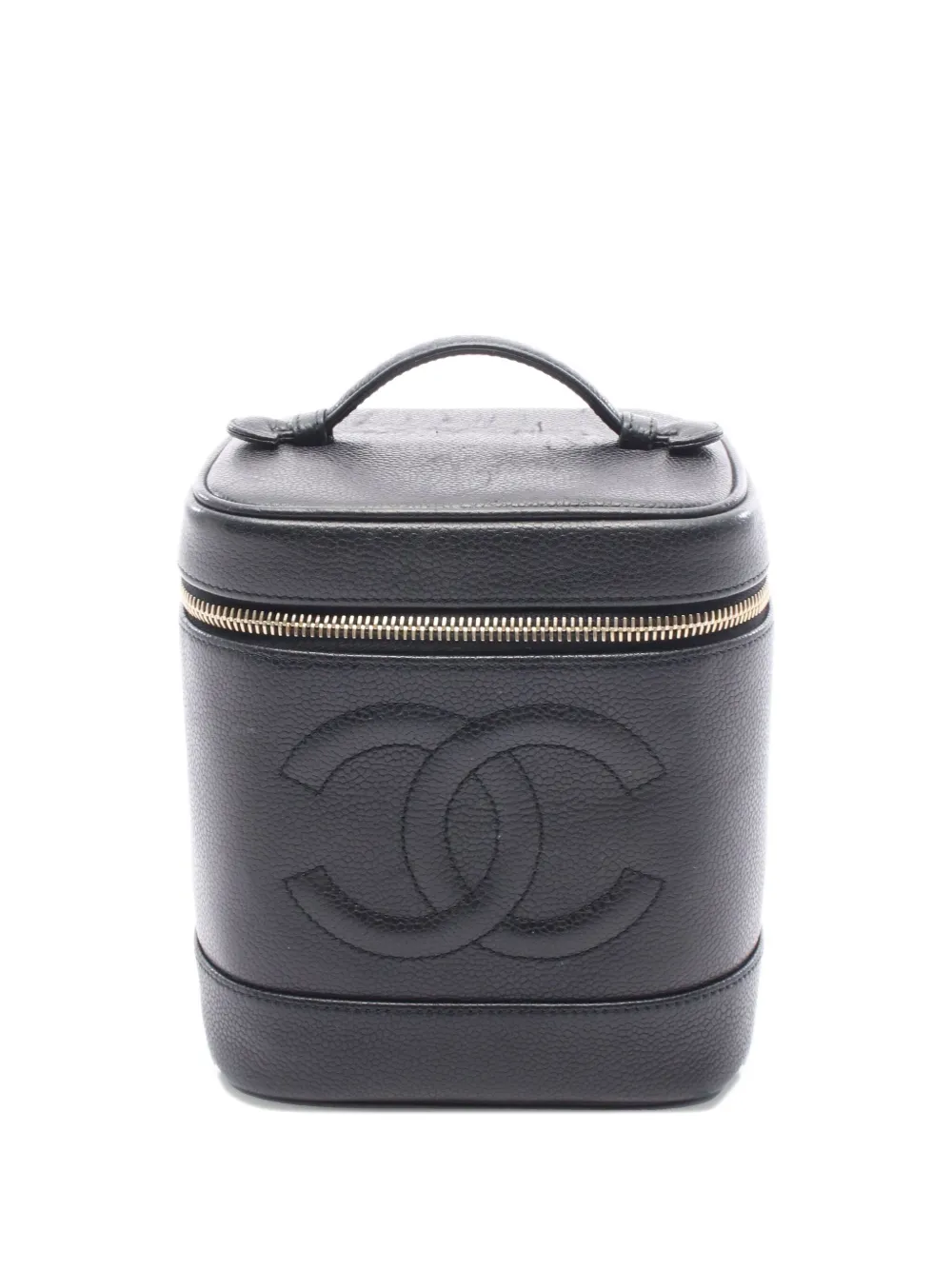 Pre-owned Chanel 1994-1996 Coco Mark Handbag In Black