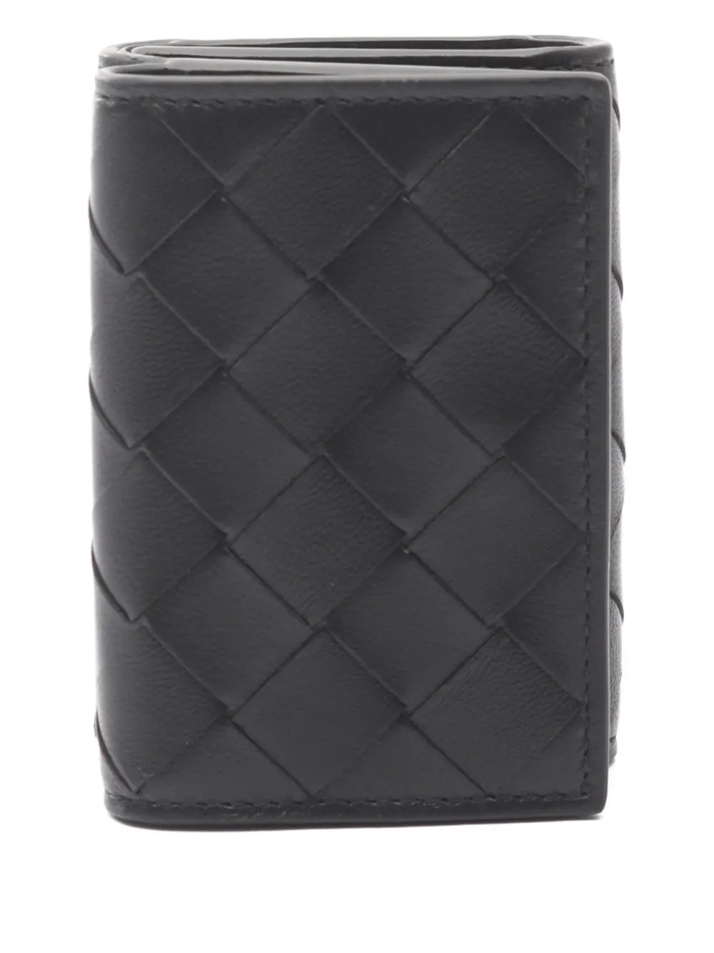 Pre-owned Bottega Veneta 2020 Intrecciato Tiny Wallet In Black
