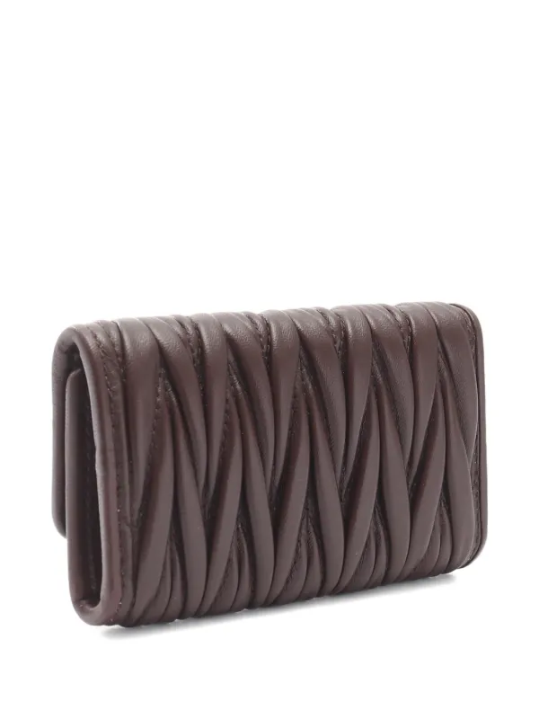 Miu Miu leather studs key case