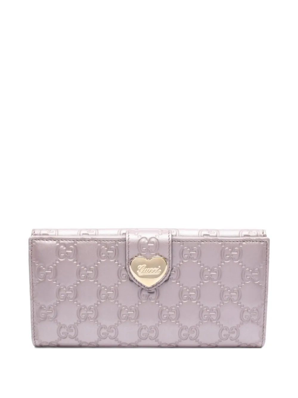 Pre-owned Gucci 2010 Ssima Heart Wallet In Purple