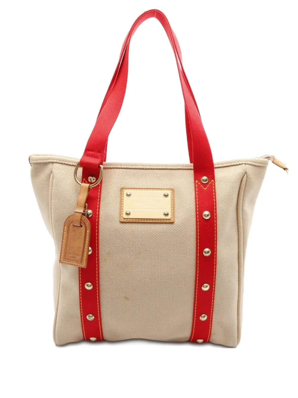 Pre-owned Louis Vuitton 2005 Hippopotamus Mm Tote Bag In Neutral