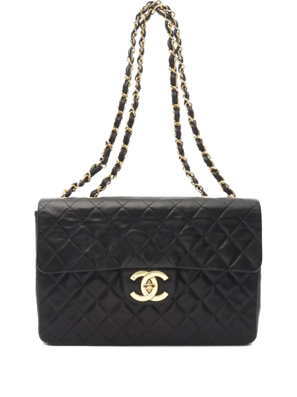 2000s quilted chain shoulder bag