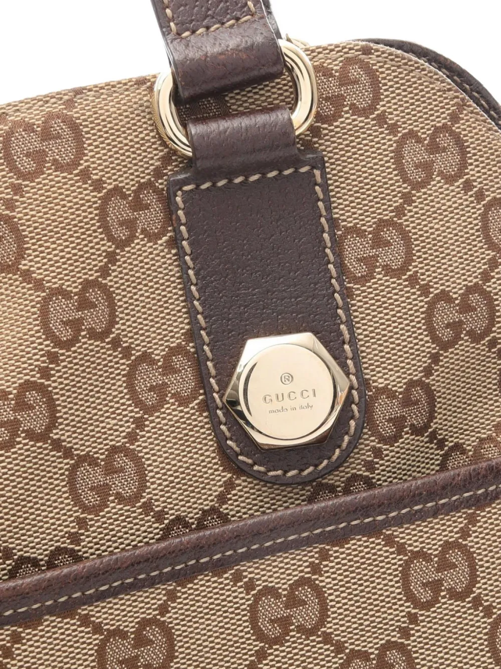 Pre-owned Gucci 2000 Gg Canvas Shoulder Bag In Brown