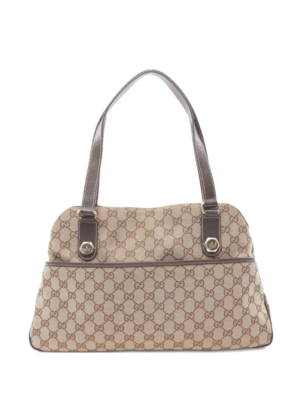 Pre-owned Gucci 2000 Gg Canvas Shoulder Bag In Brown