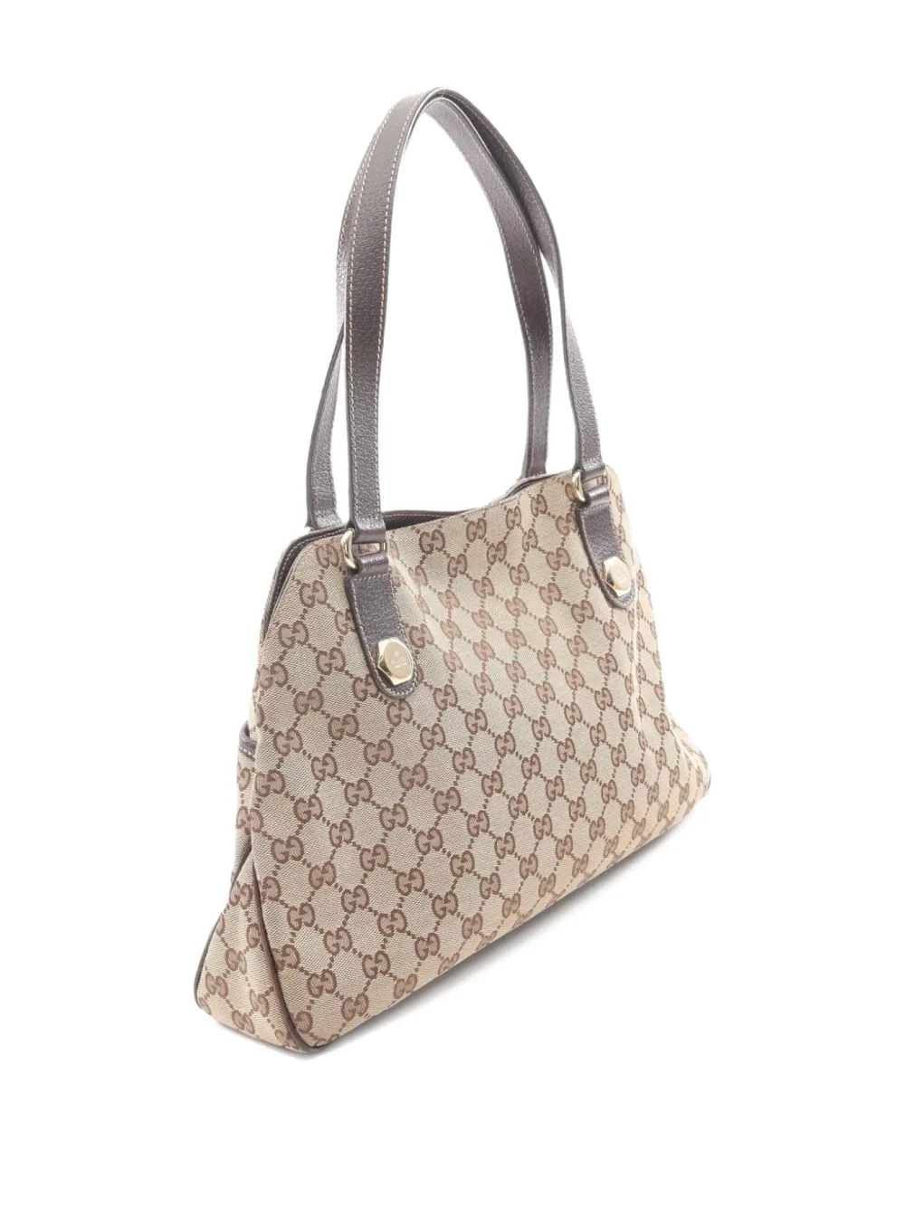 Pre-owned Gucci 2000 Gg Canvas Shoulder Bag In Brown