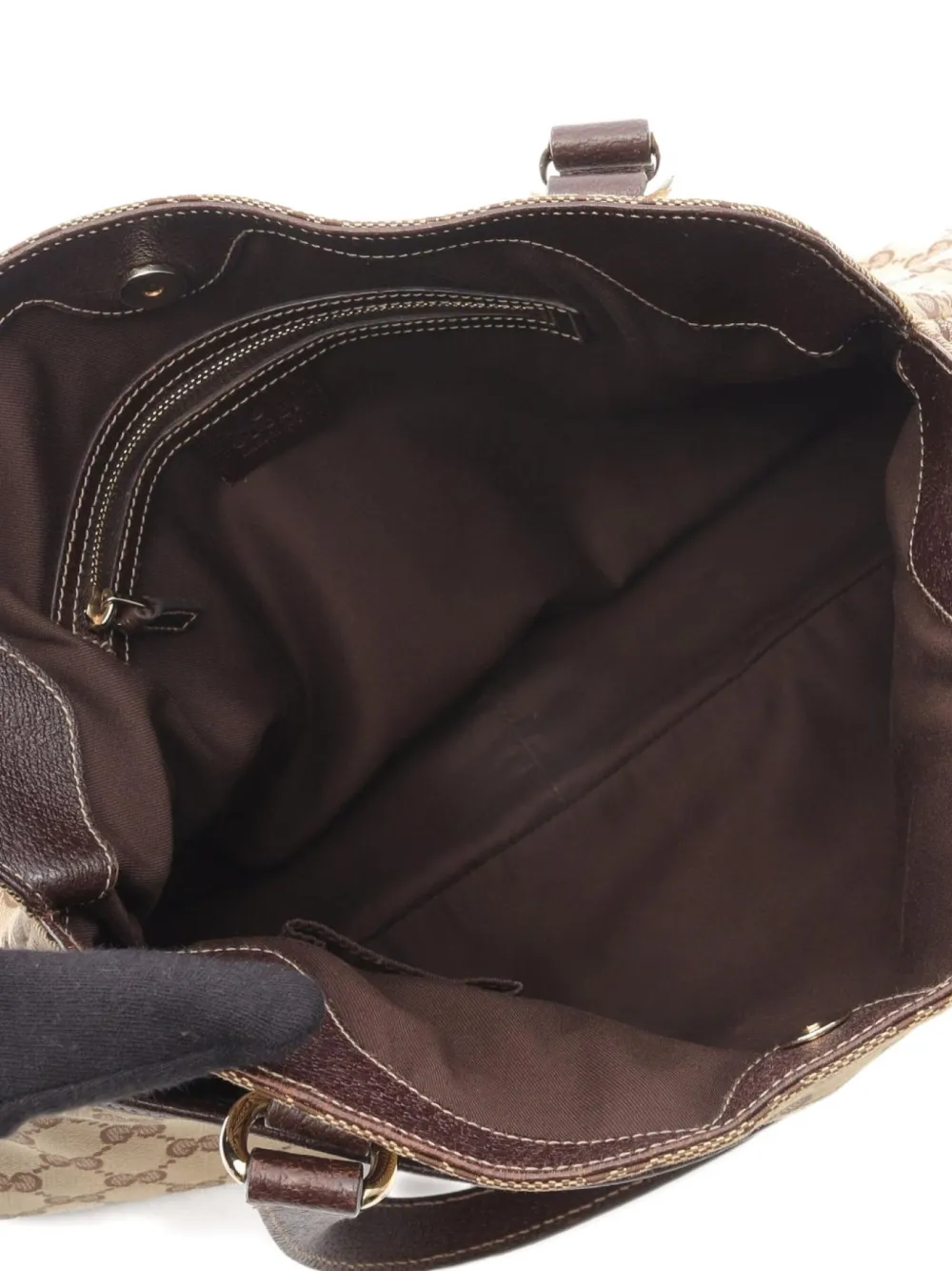 Pre-owned Gucci 2000 Gg Canvas Shoulder Bag In Brown