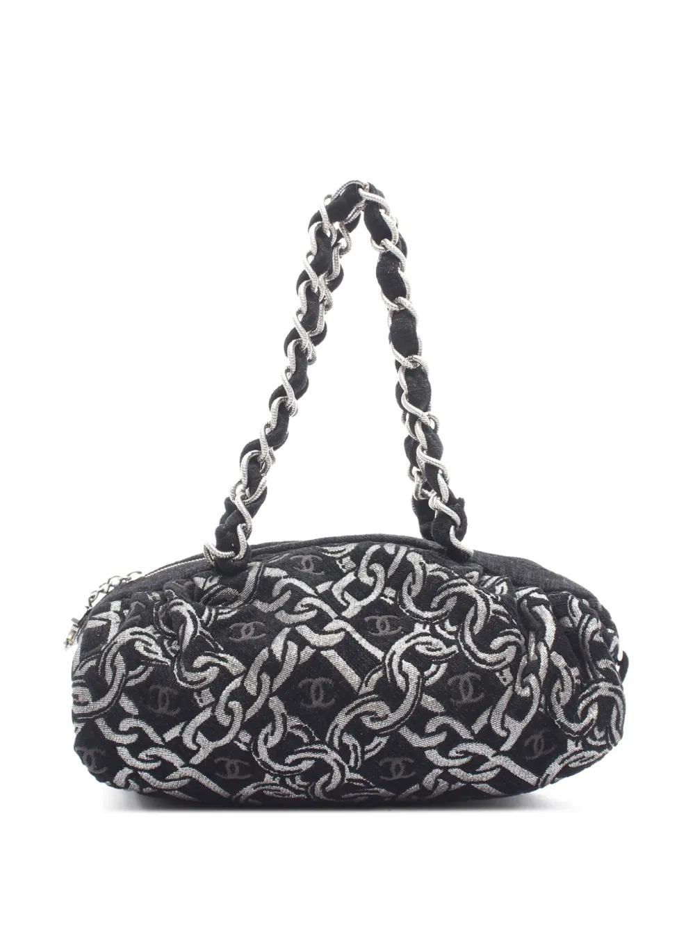 CHANEL Pre-Owned 2005-2006 チェーンプリント ショルダーバッグ - ブラック CHANEL Pre-Owned 2005-2006 チェーンプリント ショルダーバッグ - ブラック