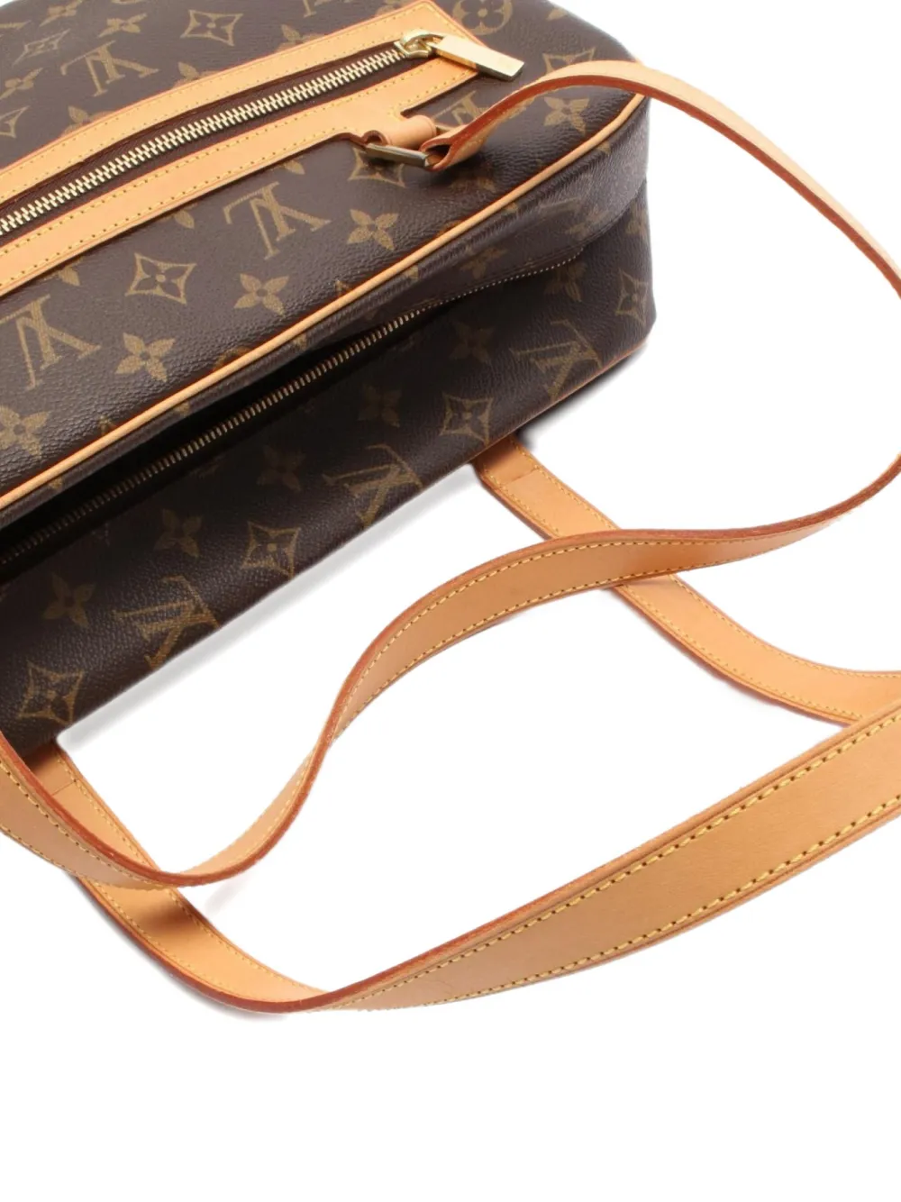 Pre-owned Louis Vuitton 2002 Cite Gm Monogram Shoulder Bag In Brown