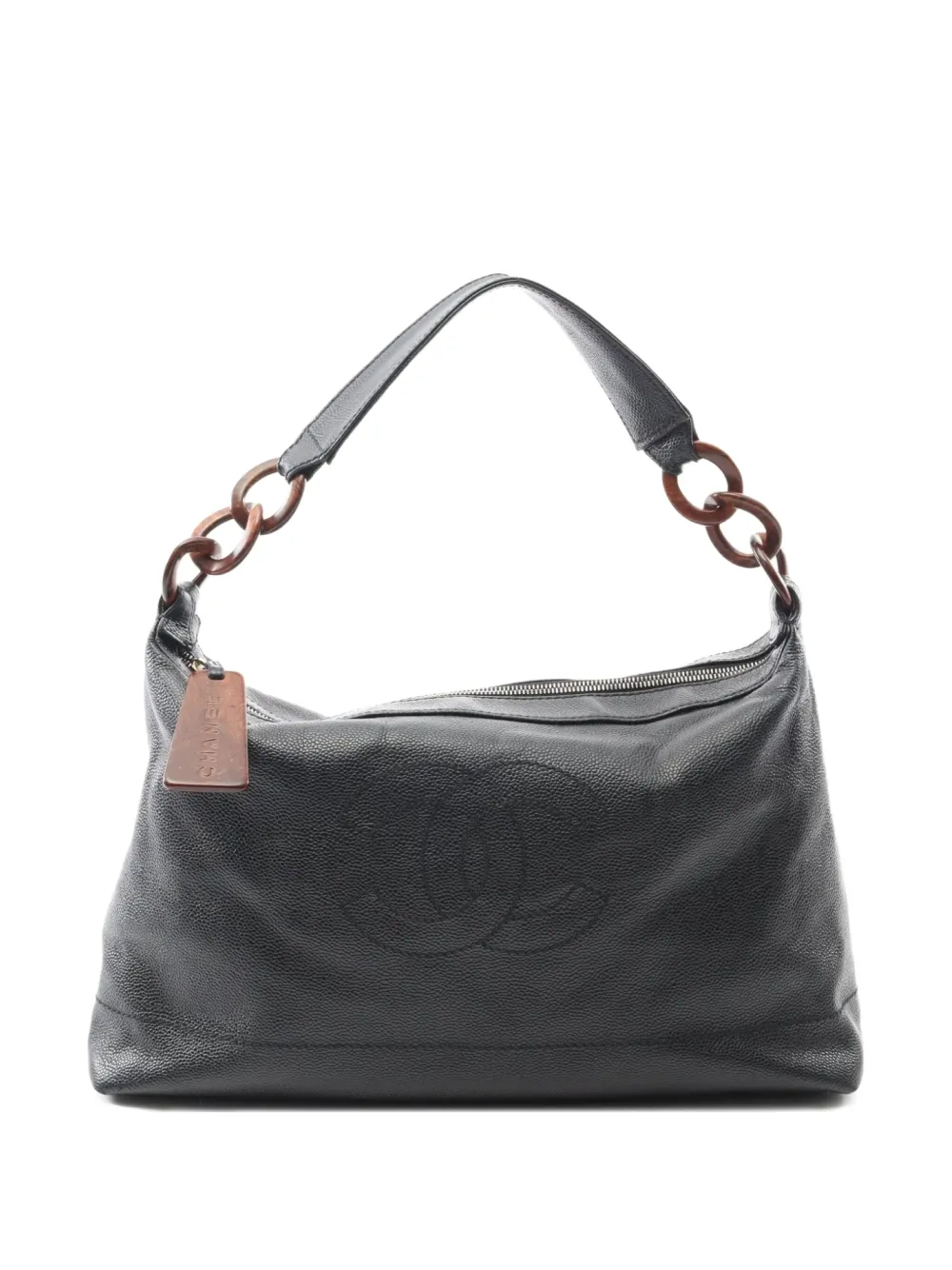 CHANEL Pre-Owned 2002-2003 Coco-mark caviar-leather shoulder bag | Black | Image 1