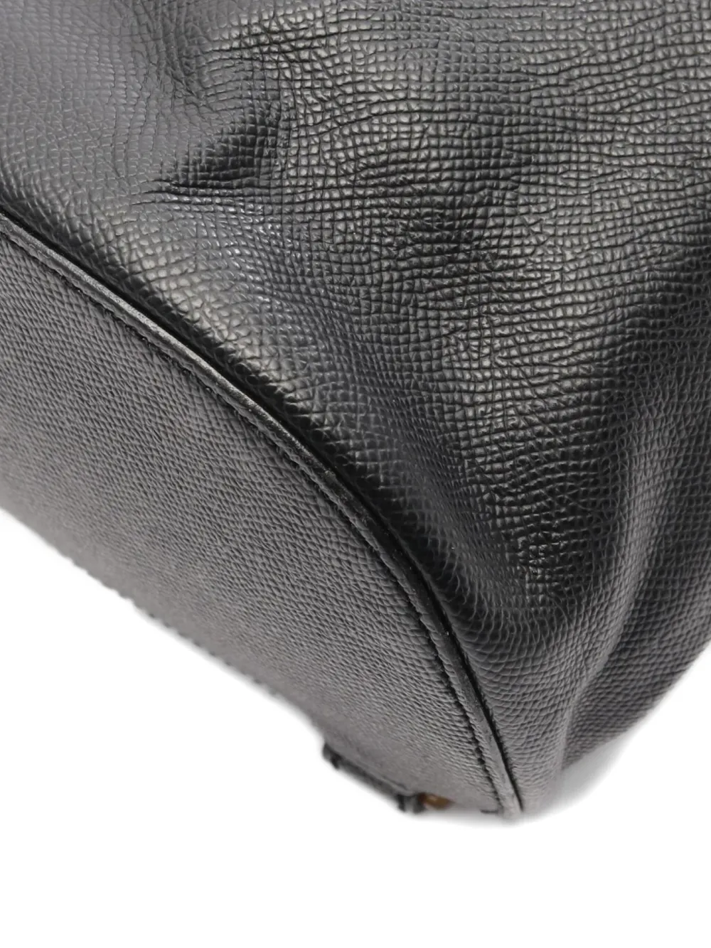Pre-owned Chanel 1997-1999 Coco Mark Leather Backpack In Black