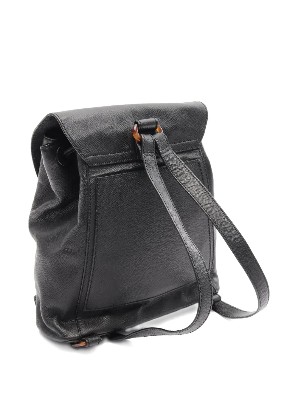 Pre-owned Chanel 1997-1999 Coco Mark Leather Backpack In Black