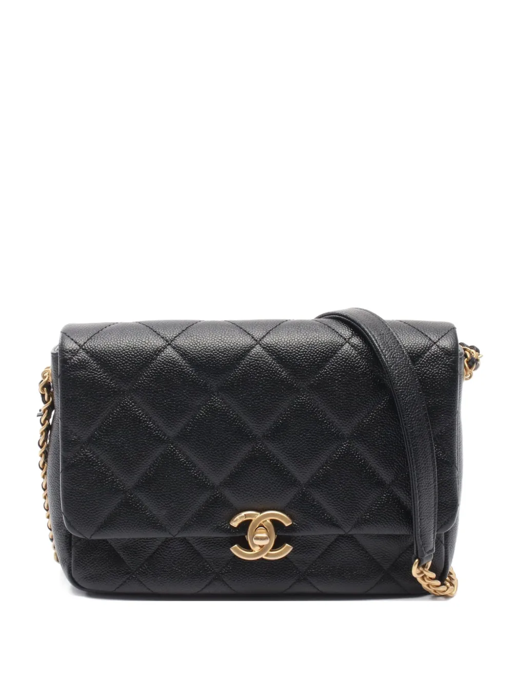 CHANEL Pre-Owned 2021 マテラッセ ショルダーバッグ - ブラック CHANEL Pre-Owned 2021 マテラッセ ショルダーバッグ - ブラック