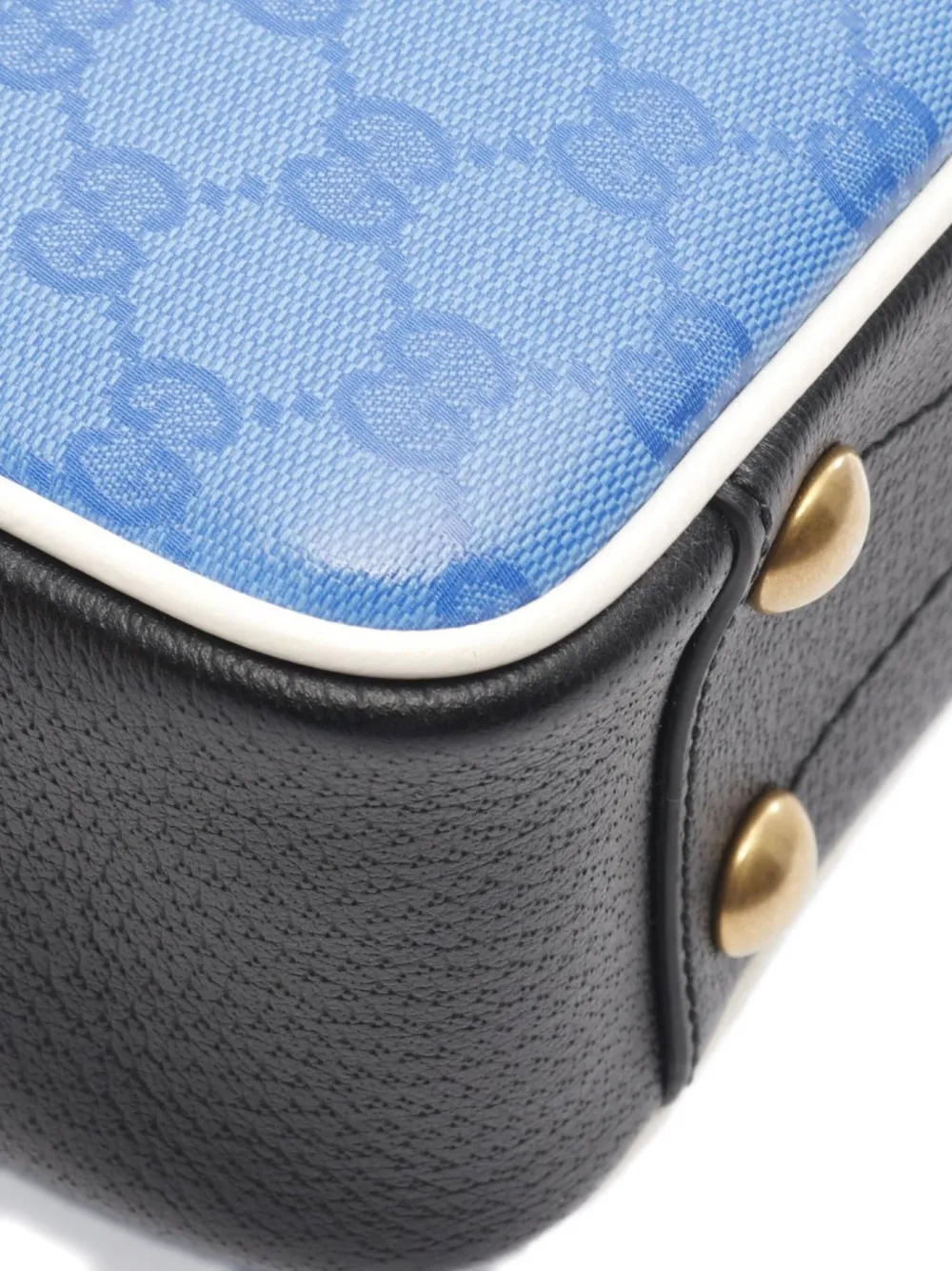 Pre-owned Gucci X Adidas 2010s Gg Monogram Leather Shoulder Bag In Blue